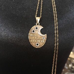 925silver/gold  ,WISH DREAM BELIEVE necklace